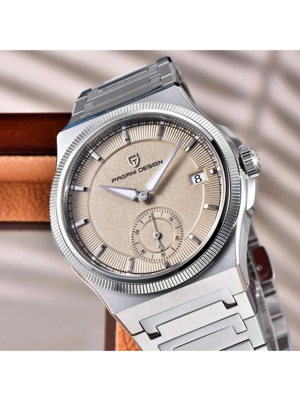Men's Yellow PD-YS029 New Automatic Stainless Steel Mechanical Wrist Watch